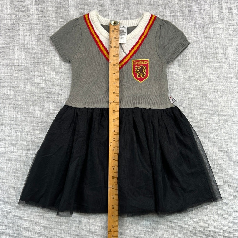 Harry Potter Gryffindor Sweater Dress Knit Tulle Skirt Girls 4T Wizarding World - Picture 8 of 9
